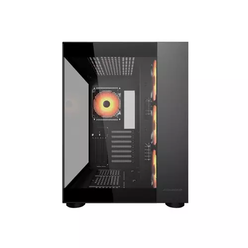 Cougar FV150 RGB Mid Tower Micro ATX Dual Chamber Computer Case - Black-gallery-2