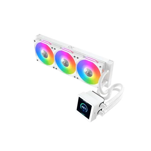 Xigmatek Connect 360 Arctic 360mm ARGB Liquid CPU Cooler White with Digital Display - 3