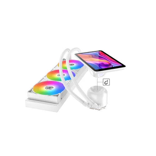 Xigmatek Connect Pro 360 Arctic ARGB Liquid CPU Cooler with 7″ Multi Display - 3