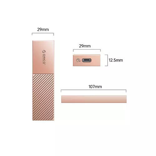 ORICO M206C3-G2 4TB USB3.1 Gen2 Type-C M.2 NVMe SSD Enclosure - Rose Gold - 1