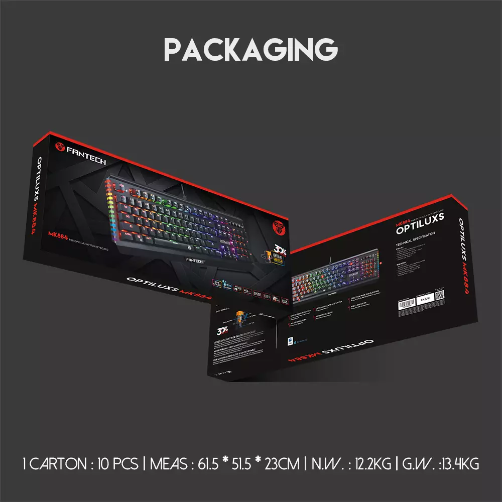 Fantech MK884RGB Optiluxs Full Size RGB Optical Switch Keyboard-8