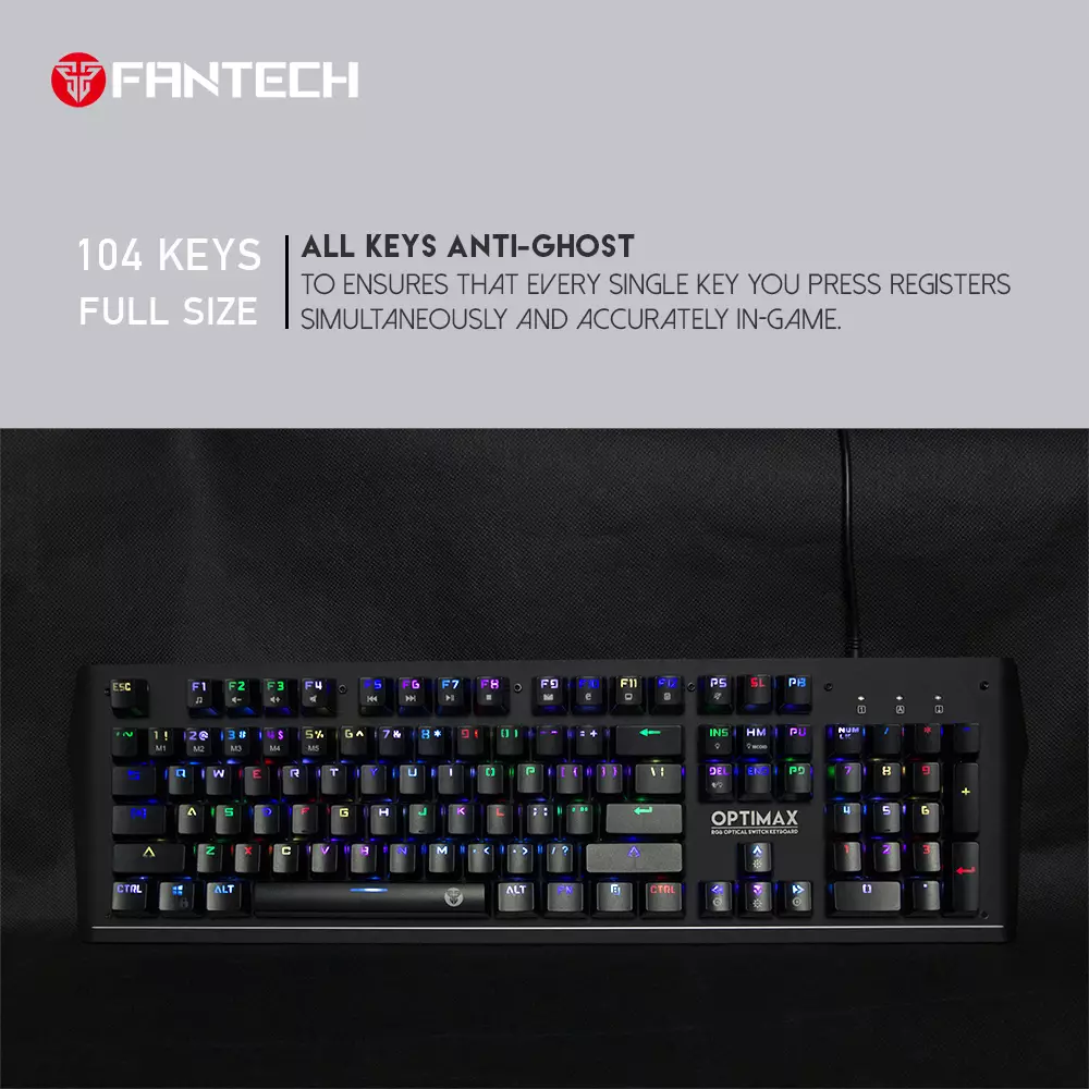 Fantech MK885 RGB Optimax Full Size Edition RGB Optical Switch Keyboard - 2