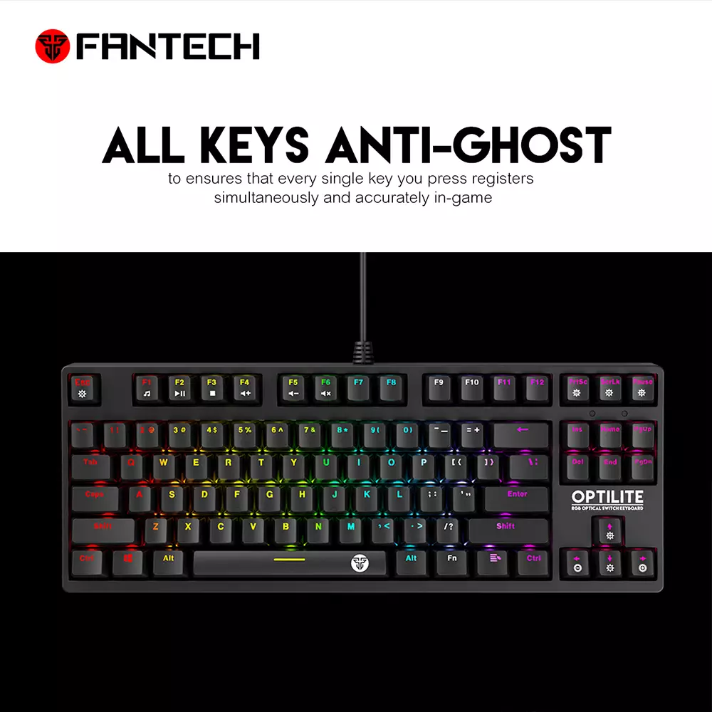Fantech MK872 RGB Optilite Tournament Edition RGB Optical Switch Keyboard - 1