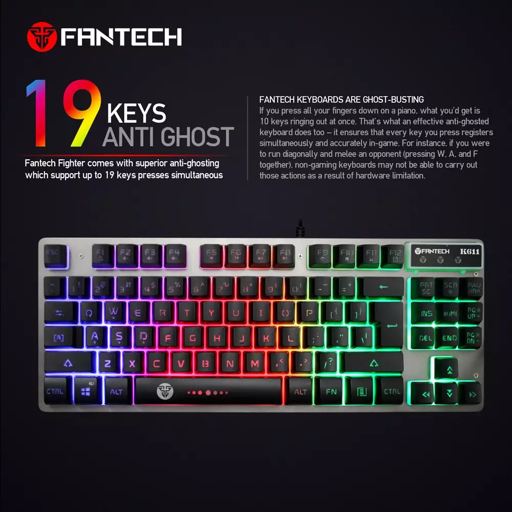 FANTECH K611 FIGHTER GAMING KEYBOARD - 1
