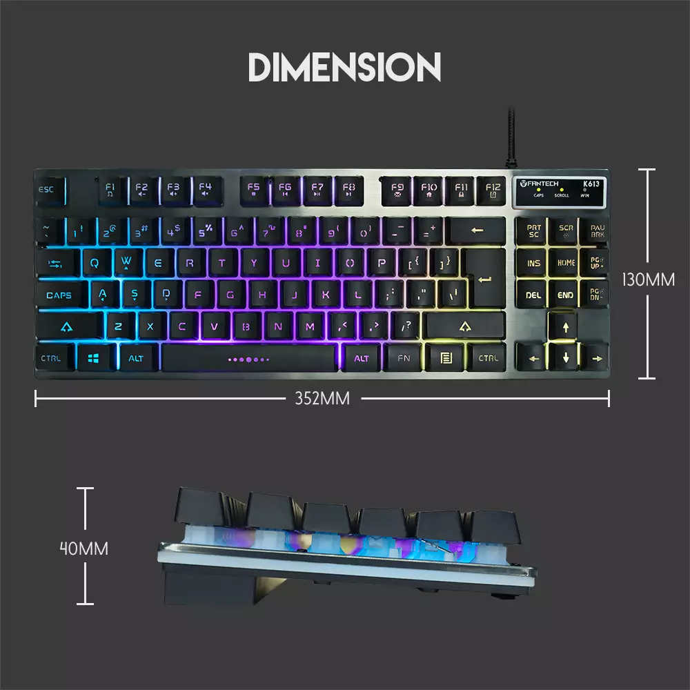 Fantech K613 Professional Usb Game Backlit Keyboard 87-Key Wired Game Keyboard - 1