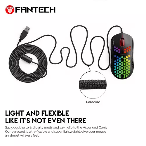 Fantech UX2 Hive 12000 DPI Honeycomb Shell RGB Gaming Mouse - 2