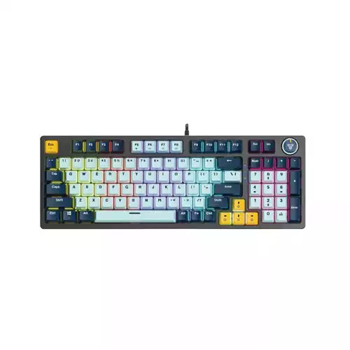 Fantech ATOM 96 MK890V2 RGB Wired Mechanical Gaming Keyboard (Navy Blue) sky blue
