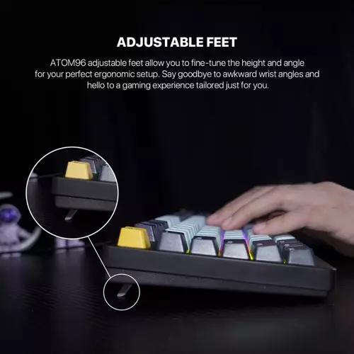 Fantech ATOM 96 MK890V2 RGB Blue switch Wired Mechanical Gaming Keyboard (Sky Blue) / (Navy Blue) - 3