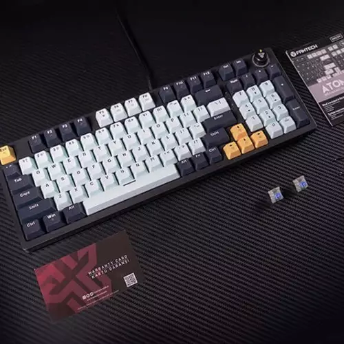 Fantech ATOM 96 MK890V2 RGB Wired Mechanical Gaming Keyboard (Navy Blue) sky blue-2