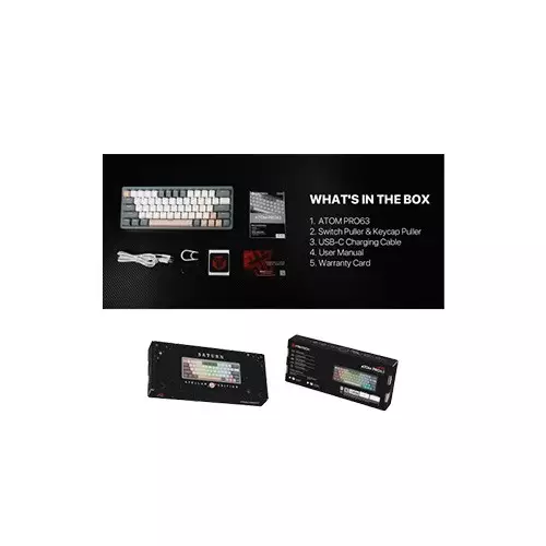 Fantech MK912 Atom PRO63 RGB Tri-Mode Blue Switch/Red Switch Mechanical Keyboard (Edition Saturn) - 7