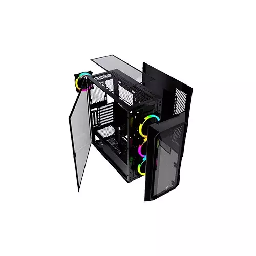 FANTECH AERO XL CG81 RGB FAN FULL TOWER CASE BLACK - 1