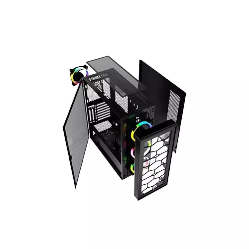 FANTECH HEXA XL CG82 RGB FAN FULL TOWER CASE BLACK-gallery-1