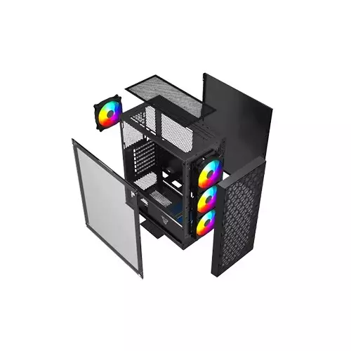 FANTECH AERO 2 CG83 MIDDLE TOWER GAMING CASE BLACK-gallery-1