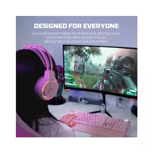 Fantech FLASH HQ53 Lightweight Gaming Headset (Pink) - 3