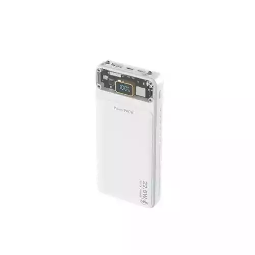 Fantech T1 10000mAh Mini 22.5W Fast Charging Transparent Display Power Bank White