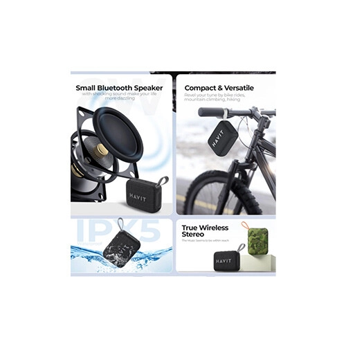 HAVIT SK874BT Portable Waterproof Wireless Speaker (Black) - 3