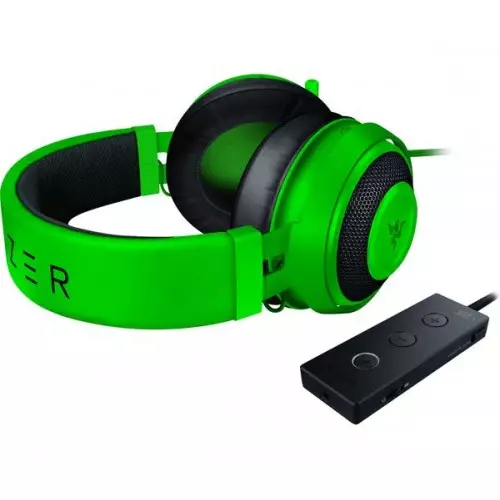 Razer Kraken Tournament Edition Green Wired Gaming Headset USB Audio Controller-gallery-1