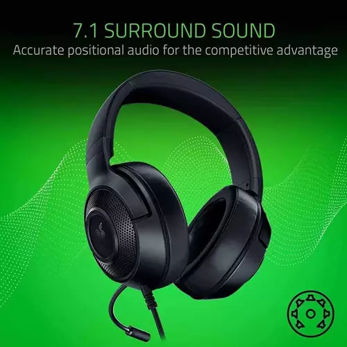 Razer Kraken X Essential 7.1 Wired Gaming Headphone - Black-1