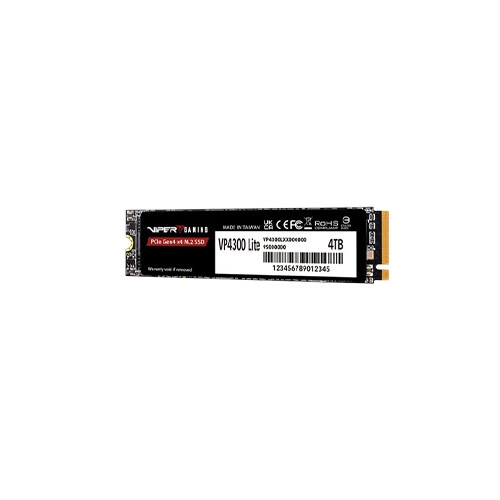 Patriot VP4300 Lite M.2 2280 NVMe PCIe Gen4x4 4TB Gaming SSD with Black Graphene Heatspreader - 3