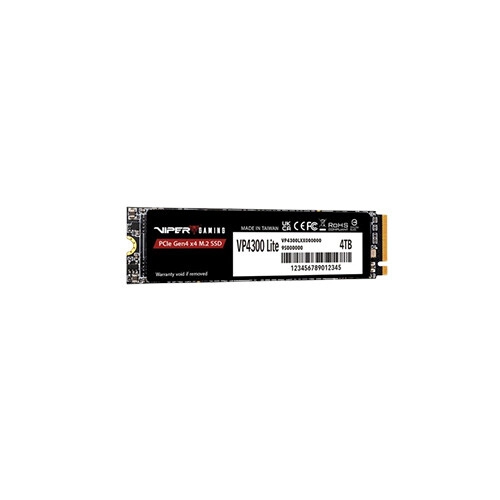 Patriot VP4300 Lite M.2 2280 NVMe PCIe Gen4x4 4TB Gaming SSD with Black Graphene Heatspreader - 4