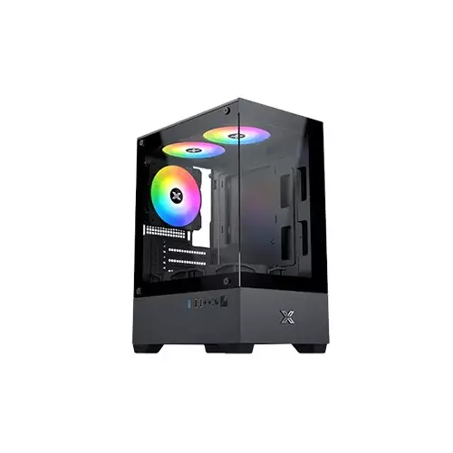 Xigmatek View II ARGB Mini-Tower M-ATX Gaming Black Computer Case