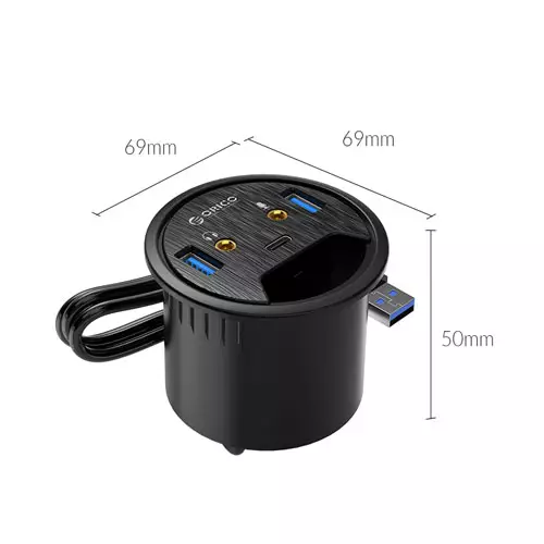 ORICO DESK-2U1C Desktop Power Grommet USB 3.0 HUB-2