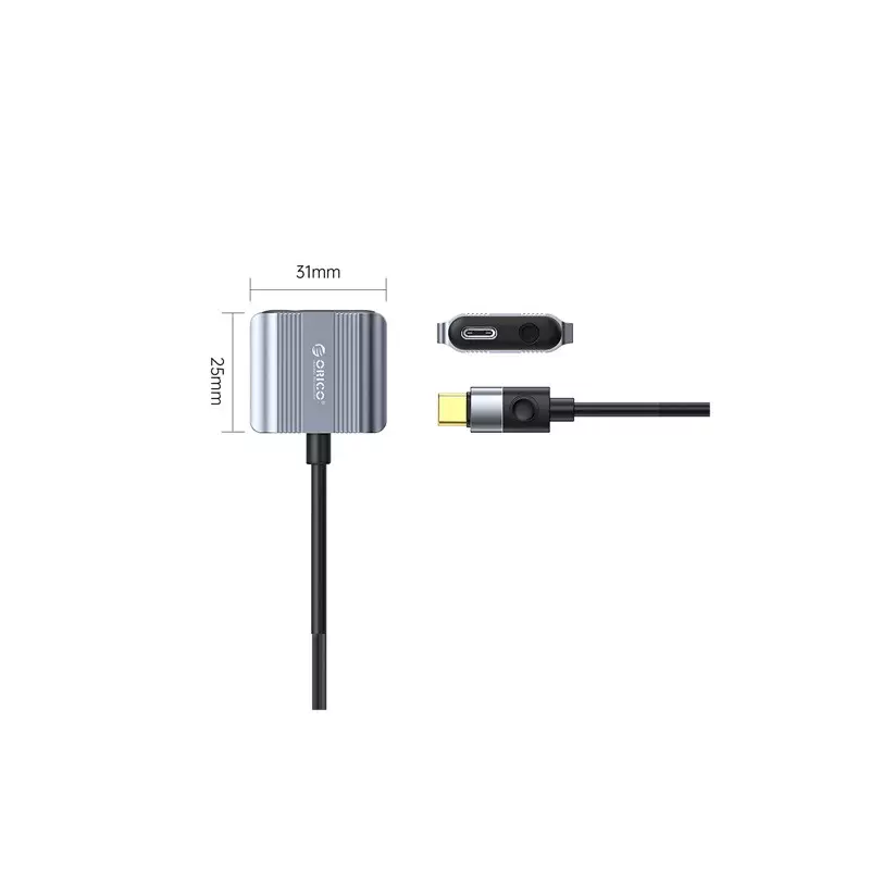ORICO AXCP-02-BK-BP Type-C to 3.5mm Headphone Charge Adapter Docking Station - 1