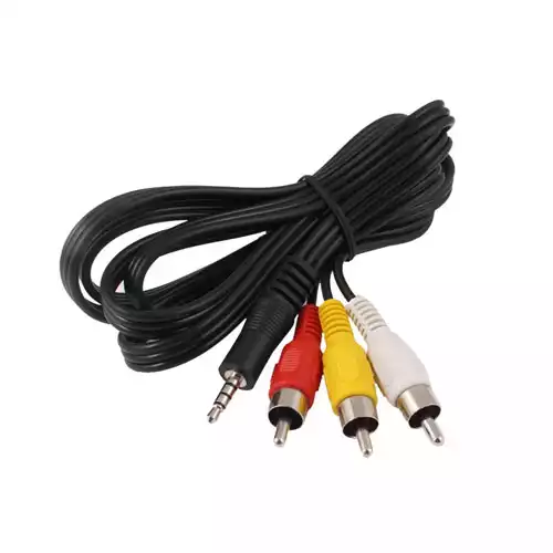 FJgear 1.5M 3RCA Male to 3.5mm Male M/M Audio Video AV Adapter Cable Black