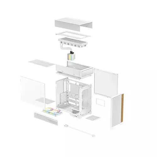 DeepCool CL6600 WH ARGB ATX Mid Tower Gaming Case with Pre-Installed Radiator - 4