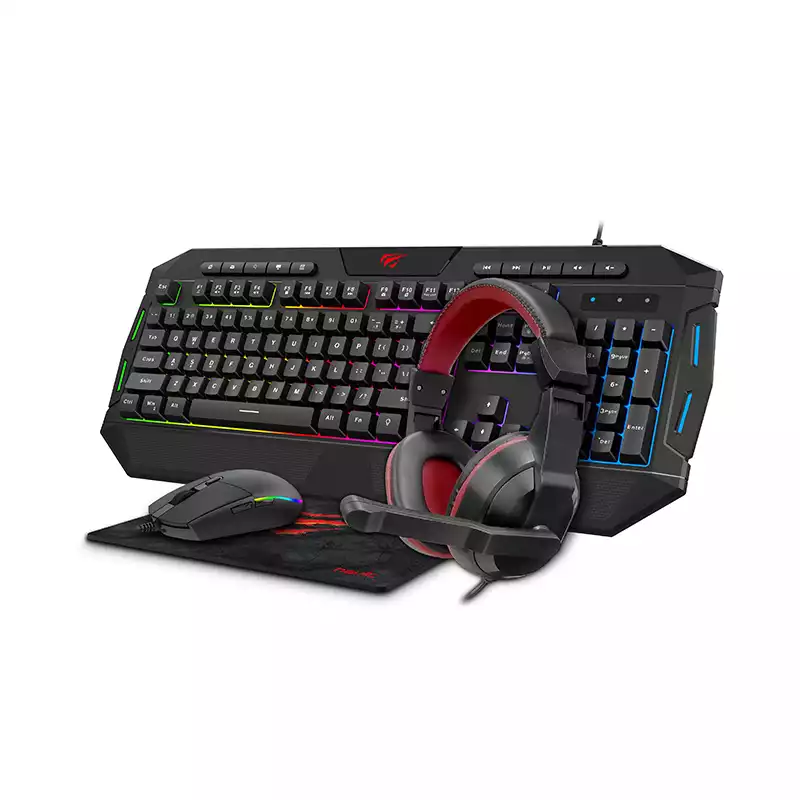 Havit KB501CM 4in1 RGB Gaming Combo (Mouse & keyboard & Headphone & mouse Pad)