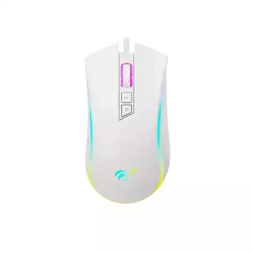 HAVIT GAMENOTE HV-MS1034 RGB BACKLIT PROGRAMMABLE WHITE GAMING MOUSE