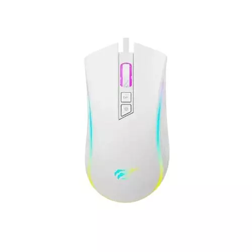 HAVIT GAMENOTE HV-MS1034 RGB BACKLIT PROGRAMMABLE WHITE GAMING MOUSE