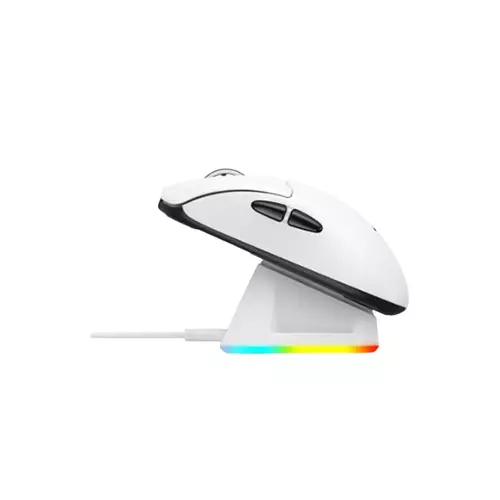 Havit Starblaze-2 H.KRAKEN Tri-mode White Gaming Mouse With RGB Charging Dock - 0