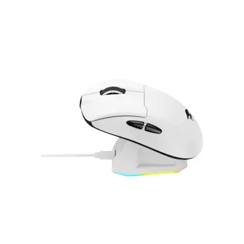 Havit Starblaze-2 H.KRAKEN Tri-mode White Gaming Mouse With RGB Charging Dock-gallery-4