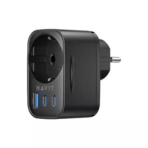 HAVIT UC142 30W 4 IN 1 GaN USB Travel charger with Plug Adapter