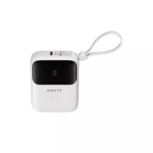 Havit PB5215 USB-C 10000mah Digital Display Power Bank With Lightning Cable-1