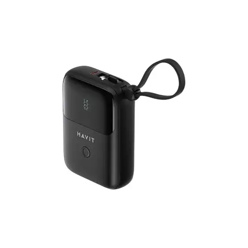 Havit PB5215 USB-C 10000mah Digital Display Power Bank With Lightning Cable-2