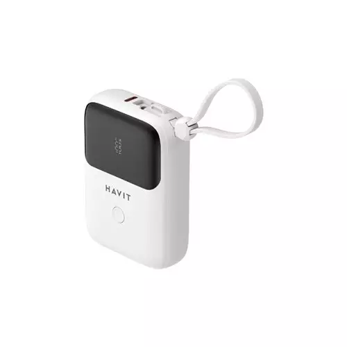 Havit PB5215 USB-C 10000mah Digital Display Power Bank With Lightning Cable-3