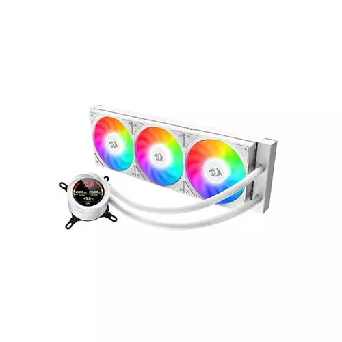 REDRAGON CCW-1017 360 CPU Liquid Cooler With Temperature Display 3x 12cm RGB Fans White