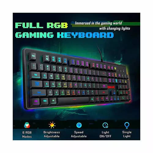 Redragon S107-BA RGB Wired Mechanical Gaming Keyboard & Mouse Combo (Black) - 3