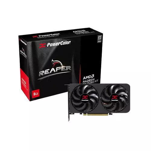 PowerColor Reaper AMD Radeon RX 9060 XT 8GB GDDR6 Graphics Card (Black)
