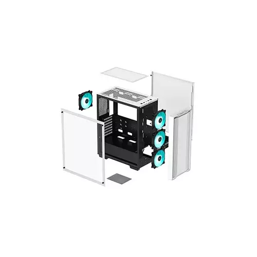 Deepcool CC560 WH V2 High Airflow 4X Pre-Installed Mid-Tower Case - 3