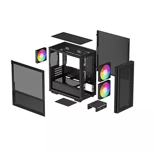 Deepcool CH360 High Airflow Micro ATX Mid-Tower Case (Black)-1