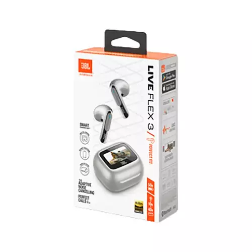 JBL Live Flex 3 Adaptive Noise Cancelling TWS Earbuds (Silver) - 0