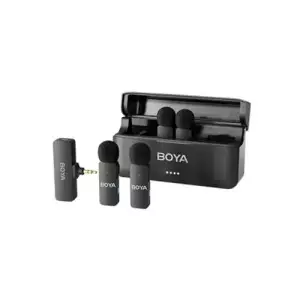 BOYA BY-V4 4-Channel Noise Cancellation Mini Wireless Microphone with 3.5mm Converter