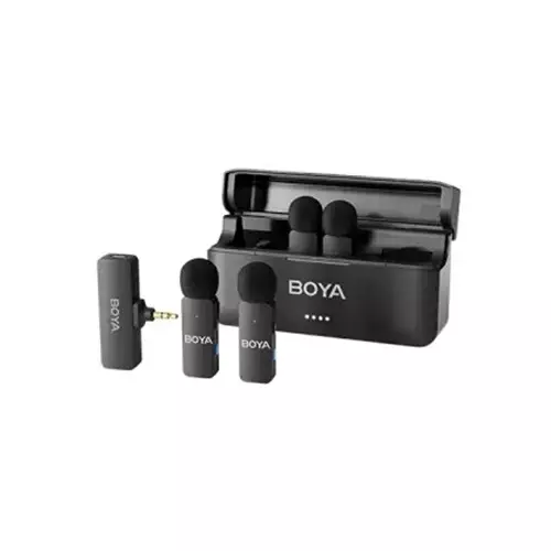 BOYA BY-V4 4-Channel Noise Cancellation Mini Wireless Microphone with 3.5mm Converter
