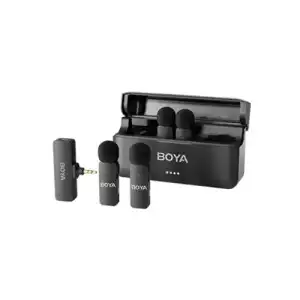 BOYA BY-V4 4-Channel Noise Cancellation Mini Wireless Microphone with 3.5mm Converter