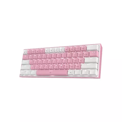 REDRAGON K617 FIZZ 60% WIRED RGB GAMING KEYBOARD (WHITE & PINK MIXED-COLORED) - 1