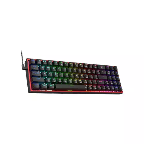 REDRAGON K628 POLLUX 75% RGB (RED SWITCH) BLACK WIRED GAMING KEYBOARD - 1