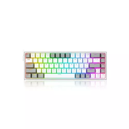 Redragon K631 Castor 65% Wired RGB Gaming Keyboard (White-Gray) - 1